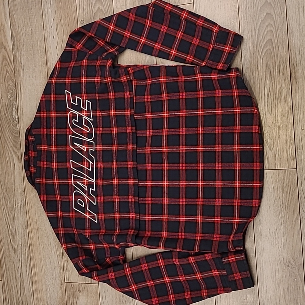 PALACE Skateboards Red‎ Black Plaid Lumber Yak Flannel Cotton Sz M Mens LS Shirt